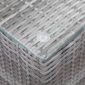 Miniatyrbillede 6 af 6: Sæt med 3 sideborde til planteholdere i grå glas, grå fletning og metal DEC032664 Grå