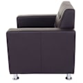 Miniatyrbild 5 av 6: Lounge-fåtölj i syntetiskt material i kaffefärg med metallben, modern design 04_0003125 Metall