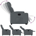 Miniatyrbillede 6 af 6: Tv-slumrest sofa med behagelig polstring, elektrisk løftefunktion i grå PVC DEC027980 Grå