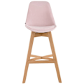 Miniatyrbillede 2 af 3: Barstol moderne skandinavisk design i rosa velour