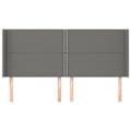 Miniatyrbillede 2 af 6: Hovedgærde til soveværelse med sidekant 183 x 16 x 118/128 cm mørkegrå stof TDL0204967 Grå