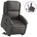 Miniatyrbillede 2 af 6: Fauteuil relax TV med komfortabel polstring, elektrisk løftefunktion i ægte grå læder DEC027924 Grå