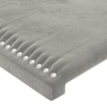 Miniatyrbillede 4 af 6: Hovedgærdet til seng, tilbehør til soveværelse, møbel med sidekant 203 x 23 x 78/88, lys grå fløjl