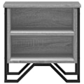 Pikkukuva 2 / 6: 2 kpl yöpöytiä hyllyillä 40 x 30 x 40cm harmaata puuta ja metallia DEC035664 kastanj