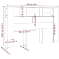 Miniatyrbillede 4 af 5: Hovedgærde med opbevaring, tilbehør til seng, natbord, hylde 160 x 18,5 x 104,5 MDF brun kastanj