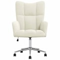 Miniatyrbillede 2 af 6: Moderne cremevelour loungestol sofa skrivebord på hjul DEC026636 Grädde