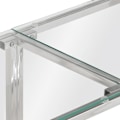 Miniatyrbillede 6 af 6: Konsolbord indgangsmøbel stue i forkromet rustfrit stål og hærdet glas DEC031613 Silver