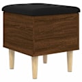 Miniatyrbillede 1 af 6: Bænk med opbevaring og sort siddepude 42 x 42 x 46 cm i ingeniørtræ farve eg brun DEC024737 kastanj