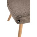Miniatyrbillede 3 af 4: Repose-fod - Noname - Taburet i taupe stof - Træben - Skandinavisk stil - 100% polyester Mol