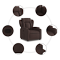 Miniatyrbillede 4 af 6: Fauteuil relax TV med behagelig polstring, manuel vippefunktion i mørkebrun stof DEC027996 kastanj