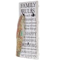 Miniatyrbillede 5 af 5: Væghængt jakkeholder Family Rules skabspanel med 3 kroge 76x31cm 04_0003797 Guld