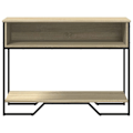 Miniatyrbild 2 av 6: Praktisk console sidobord med förvaringsfack 100 x 35 x 74,5 cm ingenjörsträ färg ek och metall DEC031 kastanj