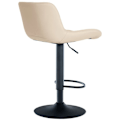 Miniatyrbillede 5 af 6: Barstol x1 sort metalkonstruktion sort sæde i creme PVC med stikninger 10_0005444 Grädde