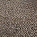 Miniatyrbillede 3 af 3: Pouf taburet fodrest støtte lavet i hånden jute reb fletning grå 45 x 30 cm DEC029995 Grå