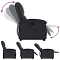 Miniatyrbillede 6 af 6: Fauteuil relax TV med komfortabel polstring, elektrisk løftefunktion i ægte sort læder DEC028065 Svart