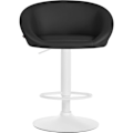 Miniatyrbillede 3 af 6: Sæde med 360° drejefunktion, justerbar højde, sort PVC, metalstel i hvid. 10_0004768 Vit