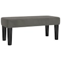Miniatyrbillede 1 af 5: Bænk i klassisk design 70 x 30 x 30 cm i gråt velour og MDF DEC024674 Grå