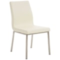Miniatyrbillede 2 af 6: Sæt med 2 spisestole i stilren PVC creme og rustfrit stål 10_0001611 Grädde