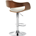 Miniatyrbild 5 av 6: Barstol x1 skandinavisk design i vit PVC med struktur i valnöt färg 10_0005043 Vit