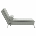 Miniatyrbillede 3 af 6: Meridienne chaise longue til indendørs brug med massagefunktion og grå lys velour rullepude DEC026148 Grå