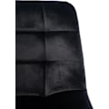 Miniatyrbillede 4 af 6: Spisestol x1 med dekorative firkantede syninger i sort velvet stof og sort metal 10_0002128 Metall
