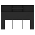 Miniatyrbillede 3 af 4: Hovedgavl med opbevaring, sengebord, hylde 140 x 19 x 103,5 MDF sort