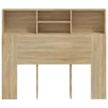 Miniatyrbillede 3 af 4: Hovedgærde med opbevaring, sengetilbehør, natbord, hylde 120 x 19 x 103,5 MDF i egfarve
