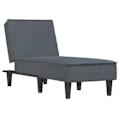 Miniatyrbillede 1 af 6: Meridienne chaise longue til indendørs tre justerbare positioner konvertibel i mørkegrå fløjl DEC026185 Grå