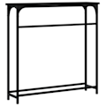 Miniatyrbillede 4 af 6: Funktionsdygtig konsolbord og stil 75 x 19,5 x 75 cm sort ingeniørtræ og metal DEC032145 kastanj