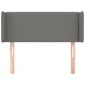 Miniatyrbillede 2 af 6: Hovedgavl til seng, soveværelse, møbel med sidekant 83 x 16 x 78/88 cm, mørkegrå stof TDL0204901 Grå
