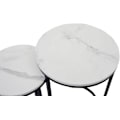 Miniatyrbillede 4 af 4: Sæt af 2 sideborde med planteholder, ender af sofaer, marmor MDF hvid og sort