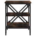 Miniatyrbillede 3 af 6: Side table with shelves 40 x 42 x 50 cm brown engineered wood and steel DEC032386 kastanj