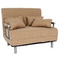 Miniatyrbillede 1 af 6: Sofa med sovefunktion, sovesofa, gæsteseng, afslapning, soveflade 97x186 cm, cremefarvet stof 04_0006259 Grädde