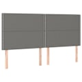 Miniatyrbillede 2 af 5: Hovedgærde til soveværelse med LED-møbel 180 x 5 x 118/128 cm mørkegråt stof TDL0201103 Grå