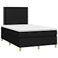 Miniatyrbillede 2 af 6: LED sengramme med hovedgærde og madras 120 x 200 cm sort stof TDL0209290 Svart