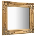Miniatyrbild 2 av 4: Spegel väggmonterad fyrkantig barockstil 50 av 50 Guld