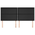 Miniatyrbillede 2 af 6: Hovedgærde til sengeaccessoire til soveværelse møbel i 4 dele 100 x 5 x 78/88 cm syntetisk sort TDL0205978 Svart