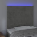 Miniatyrbillede 3 af 5: Hovedgærde til seng, soveværelse, møbel med LED 100 x 5 x 118/128 cm, lys grå velvet TDL0201458