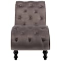 Pikkukuva 2 / 6: Meridienne chaise longue sisätiloihin harmaa sametti nappiholkit DEC026222 Grå
