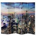 Miniatyrbild 1 av 4: Paravent separator avdelare 5 sektioner 30 LED 180 av 200 mönster New York
