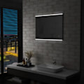Miniatyrbild 1 av 4: LED väggspegel för badrum med touchsensor 80 x 60