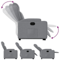 Miniatyrbillede 6 af 6: Fauteuil relax TV med behagelig polstring, elektrisk løftefunktion i lys grå stof DEC027906 Grå