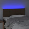 Miniatyrbillede 3 af 5: Hovedgærde til seng med LED-møbel 100 x 5 x 78/88 mørkebrunt stof Mörkbrun