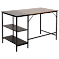 Miniatyrbillede 4 af 6: Bureau med computerbord og 3 opbevaringspladser i sort metal og brunt MDF 10_0005523 kastanj
