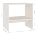 Pikkukuva 5 / 5: Yöpöytä avoimella osastolla 40 x 30,5 x 40 cm valkoista massiivista mäntyä DEC033329 Vit