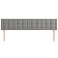 Miniatyrbillede 2 af 6: Hovedgærde til seng, soveværelse, polstret møbel, 2 dele, 80 x 5 x 78/88 cm, lysegråt velour, TDL0206417