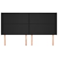 Miniatyrbillede 2 af 4: Hovedgærd - Sort - 203x16x118/128 cm - Syntetisk læder - Klassisk - Holdbar Svart