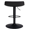 Miniatyrbillede 6 af 6: Barstol x2 med justerbar fodstøtte moderne design i sort PVC og sort metal 10_0004017 Metall