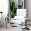 Miniatyrbillede 3 af 5: Stolbar sofa, konvertibel enkelt plads i stof med pude, 5 positioner, hvid 20_0000626 Vit