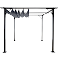 Pikkukuva 4 / 4: Kestävä 6-hengen puutarhapergola, avattava katto, 3 x 3 m, harmaa